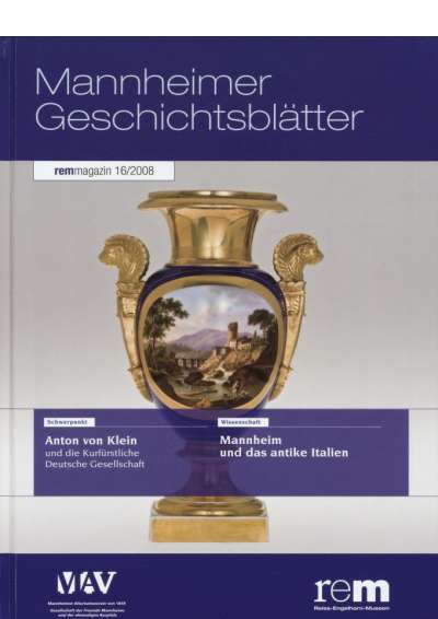Cover illustration: Mannheimer Geschichtsblätter 16/2008